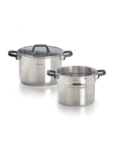 Qulinox zilveren pot met pastamand - 24 cm