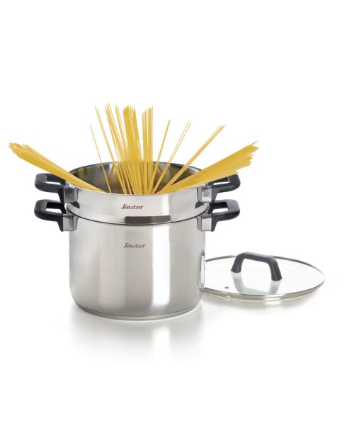 Qulinox zilveren pot met pastamand - 24 cm