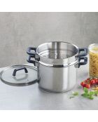 Olla plateada con cesta para pasta Qulinox - 24 cm