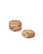 Set di 4 sottobicchieri fatti a mano in legno di ulivo -9x1,4 cm