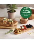 Set di 4 sottobicchieri fatti a mano in legno di ulivo -9x1,4 cm