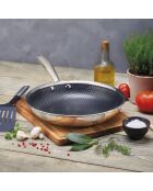 Poêle triply revêtement nid d'abeille anti-adhésif Multinox Pro ceramic argenté - 24 cm