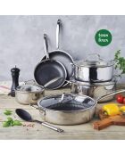 Poêle triply revêtement nid d'abeille anti-adhésif Multinox Pro ceramic argenté - 24 cm