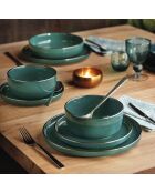 Set di 4 eleganti ciotole in ceramica verde scuro - 0,7 l