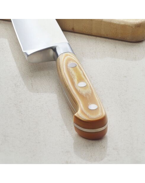 Set mit 2 hellbraunen Steakmessern -12,5 cm