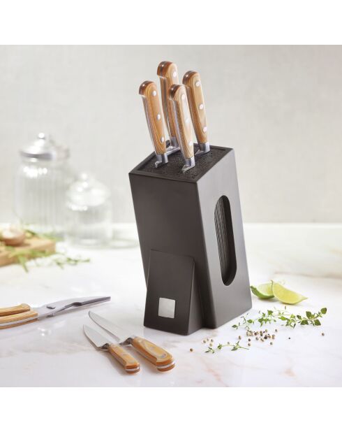 Set mit 2 hellbraunen Steakmessern -12,5 cm