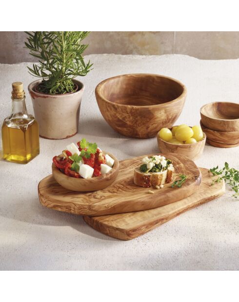 Ciotola in legno d'ulivo fatta a mano -12x2,5 cm