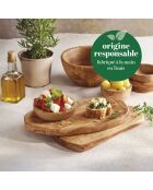 Ciotola in legno d'ulivo fatta a mano -12x2,5 cm