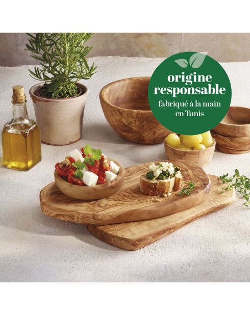 Ciotola in legno d'ulivo fatta a mano -12x2,5 cm