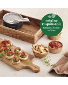 Ciotola in legno d'ulivo fatta a mano -12x2,5 cm