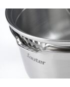 Couvercle en verre avec poignée en acier inoxydable - 16 cm