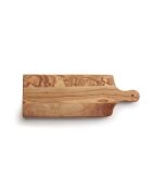 Tagliere rettangolare fatto a mano con manico in legno d'ulivo - 40,5x14,5x2 cm
