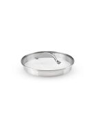 Couvercle en verre avec poignée en acier inoxydable - 20 cm