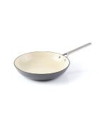 Poêle en fonte émaillée avec poignée en inox 28 cm