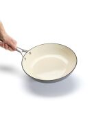 Poêle en fonte émaillée avec poignée en inox 28 cm