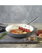 Poêle en fonte émaillée avec poignée en acier inoxydable 20 cm