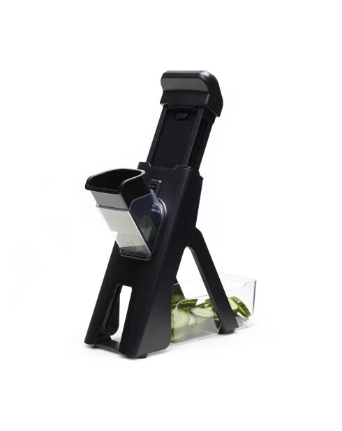Schwarze kompakte vertikale Mandoline - 24x12,5x41,8 cm