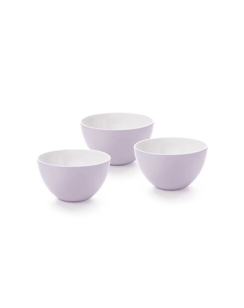 Set di 3 tazze lavanda/bianche - 12,5 cm