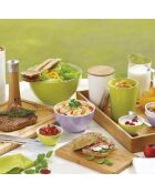 Set di 3 tazze lavanda/bianche - 12,5 cm