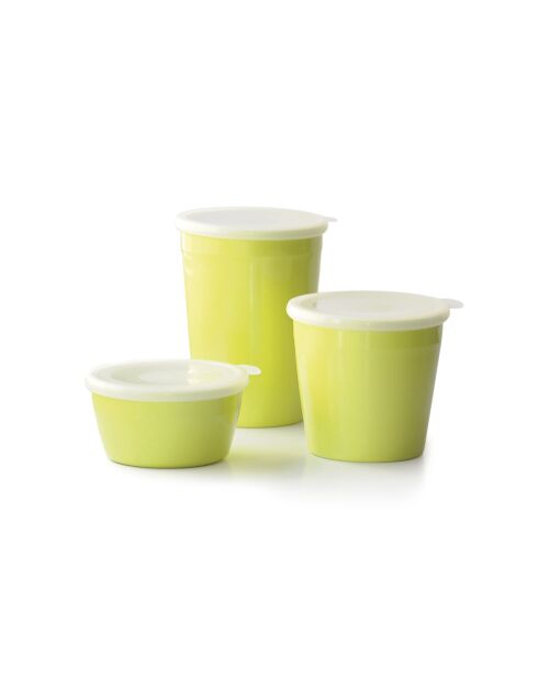 Set de 3 boîtes de conservation hautes avec couvercle hermétique citron vert – 350 ml + 700 ml + 1100 ml