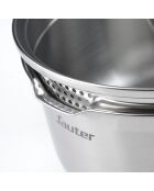 Couvercle en verre avec poignée en acier inoxydable - 18 cm