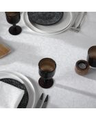 Weiße Fleurette-Jacquard-Tischdecke, geflochten, 170 x 300 cm