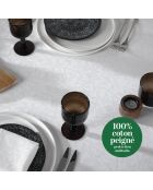 Weiße Fleurette-Jacquard-Tischdecke, geflochten, 170 x 300 cm