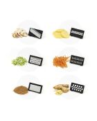Centrifuga per insalata con 6 lame per sminuzzare e affettare nera - 26,5x16,5 cm