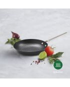 Poêle en fonte d'acier noir ultra légère avec revêtement antiadhésif en nid d'abeille - 20 cm