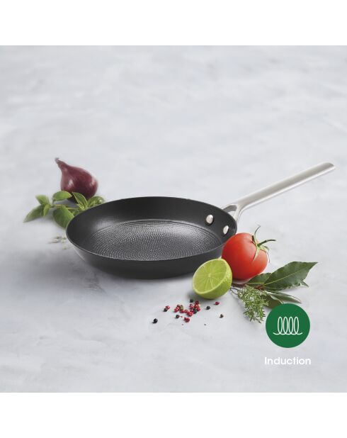 Poêle en fonte d'acier noir ultra légère avec revêtement antiadhésif en nid d'abeille - 20 cm