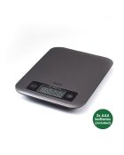 Bilancia da cucina elettronica in acciaio inossidabile grigio -21,5x16,5x1,6 cm