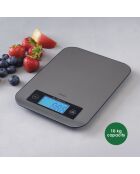 Bilancia da cucina elettronica in acciaio inossidabile grigio -21,5x16,5x1,6 cm