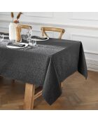 Mantel tejido Fleurette de jacquard gris oscuro - 170x250 cm