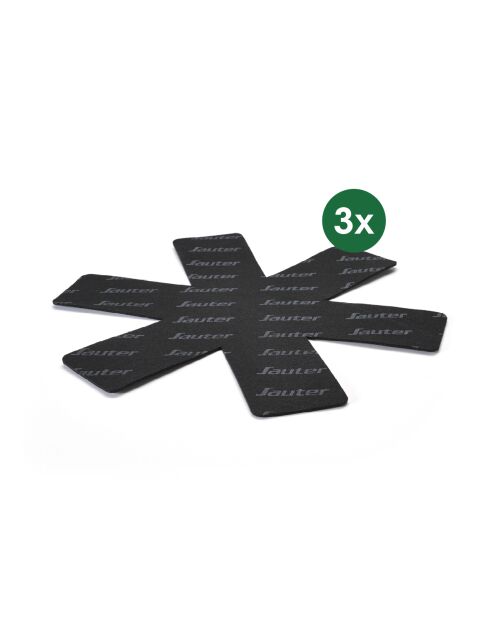 Set de 3 poêles anti-adhésives avec poignée amovible et 3 protège-poêles argenté -20 + 24 + 26 cm + 35 cm