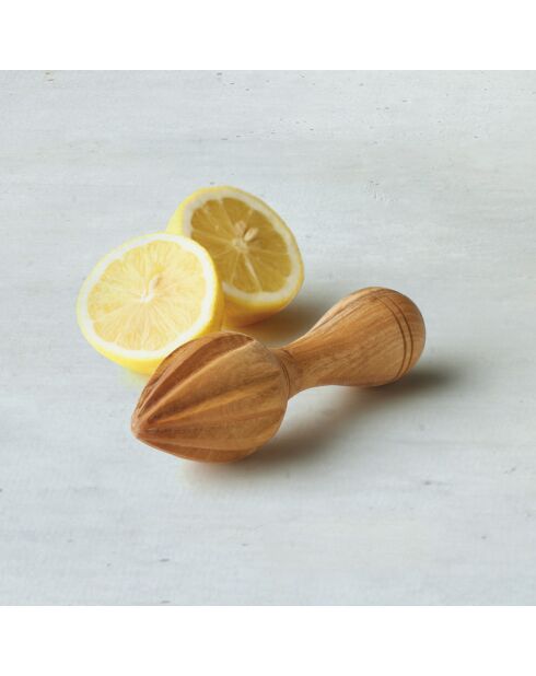Exprimidor de cítricos de madera de olivo hecho a mano -16 cm