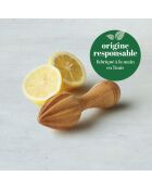 Handgefertigte Zitruspresse aus Olivenholz -16 cm