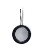 Set de 3 poêles en acier inoxydable anti-adhésives argenté - 20 + 24 + 28 cm