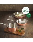 Set de 3 poêles Cuivrinox en acier inoxydable triply cuivre - 20 + 24 + 28 cm
