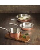 Set de 3 poêles Cuivrinox en acier inoxydable triply cuivre - 20 + 24 + 28 cm