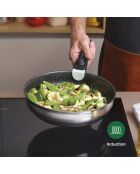 Batterie de cuisine en acier inoxydable 10 pièces argenté/noir -20/24/26 cm + 16/18/20 cm + 16/18/20 cm