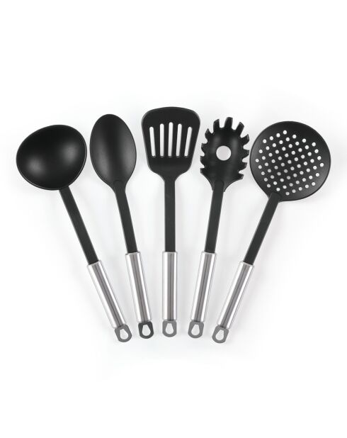 Batterie de cuisine 16 pièces couvercles en acier inoxydable et 5 ustensiles en acier inoxydable 16 / 18 / 20 cm + 20 / 24 / 26 cm + 16 / 18 / 20 cm