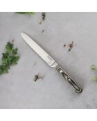 Cuchillo de pelar Pakka Nature de acero inoxidable con mango de madera, 14 cm