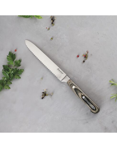 Pakka Nature Gemüsemesser aus Edelstahl mit Holzgriff, 14 cm