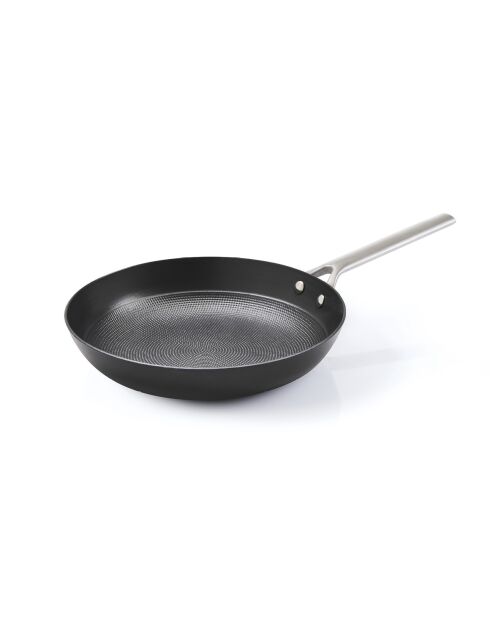 Poêle en fonte d'acier noir ultra légère avec revêtement antiadhésif en nid d'abeille - 28 cm