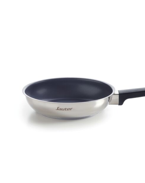 Poêle Qulinox revêtement anti-adhésif en acier inoxydable argenté - 24 cm