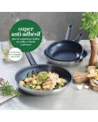 Sartén Qulinox con revestimiento antiadherente de acero inoxidable plateado - 24 cm