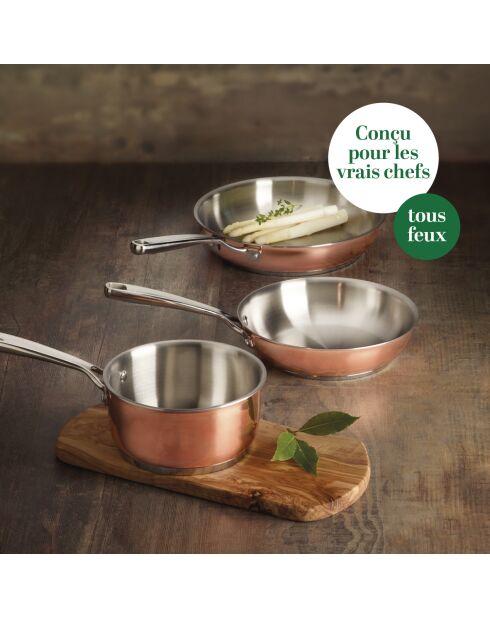 Poêle Cuivrinox en acier inoxydable triply - Cuivre -24x5.5 cm