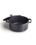 Casseruola rotonda in ghisa nera opaca - 28 cm