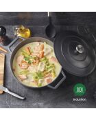 Casseruola rotonda in ghisa nera opaca - 28 cm