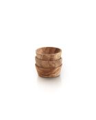 Set di 3 ciotole in legno d'ulivo fatte a mano -10x5 cm